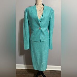 STUNNING Teal St. John Dress Suit NWT